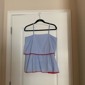 Blue and white striped tank